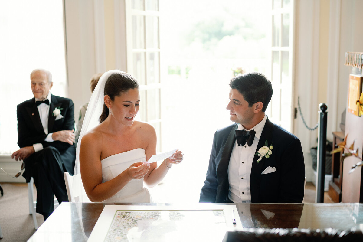 ketubah signing at hildene wedding in manchster, vt