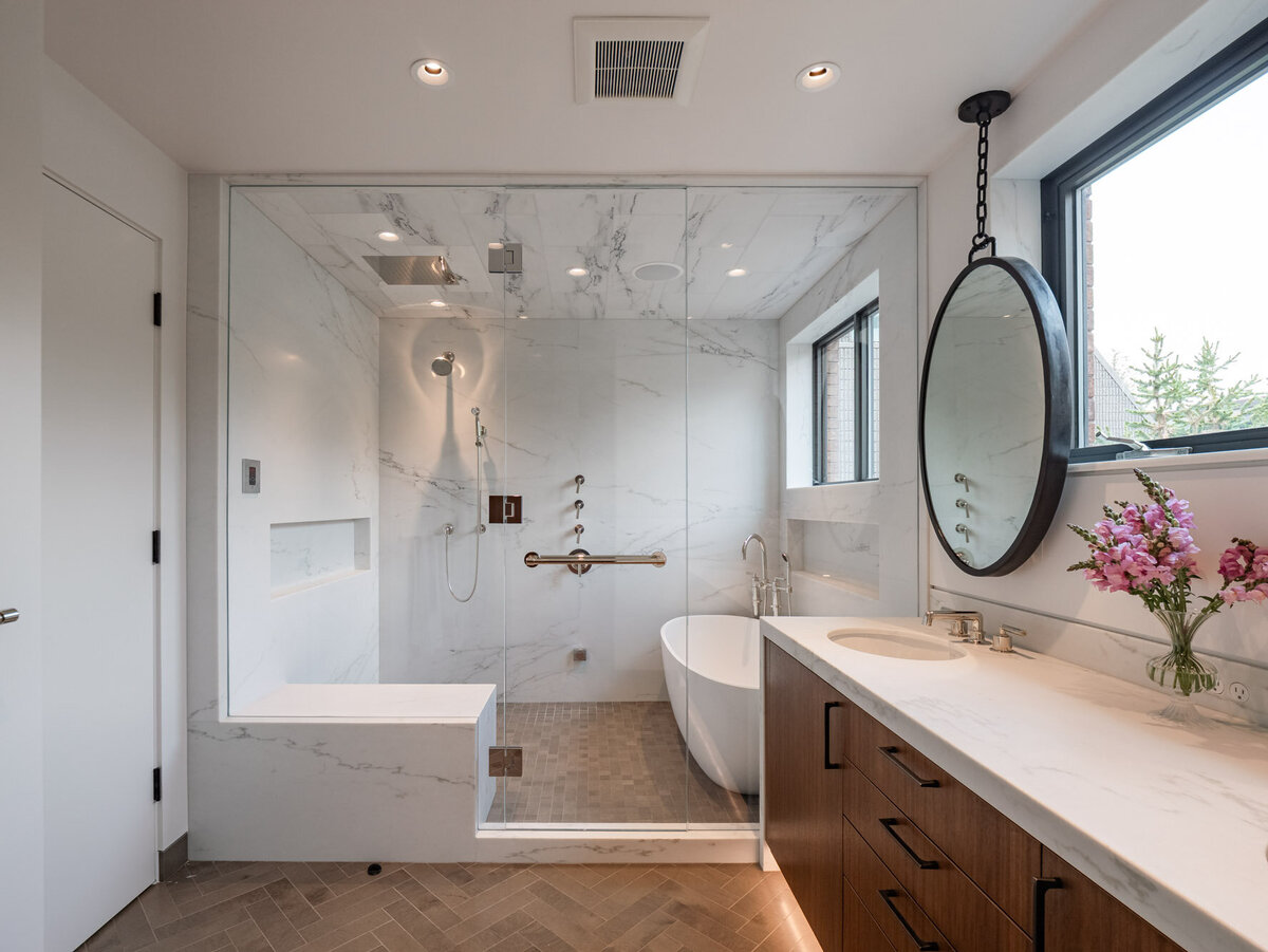 Exterior and interior views of the luxury home at 624 E Hopkins Avenue in Aspen Core, Colorado.