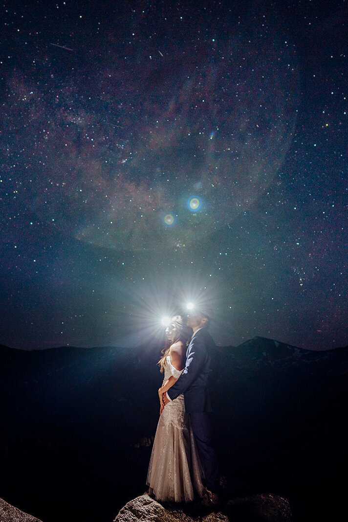 Cottonwood pass elopement with Stars