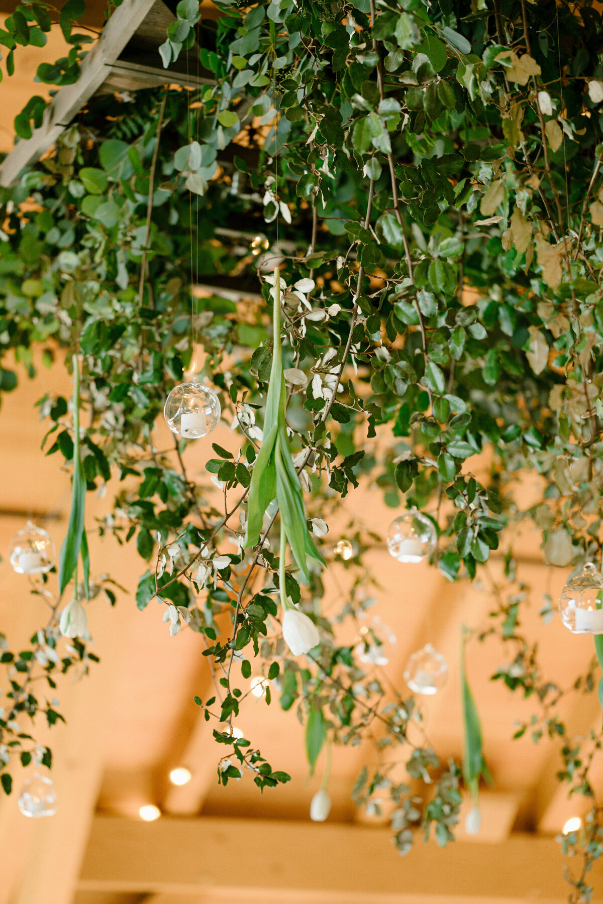 Lake House on Canandaigua Wedding Flower Chandelier Flower Installation_Verve Event Co (5)