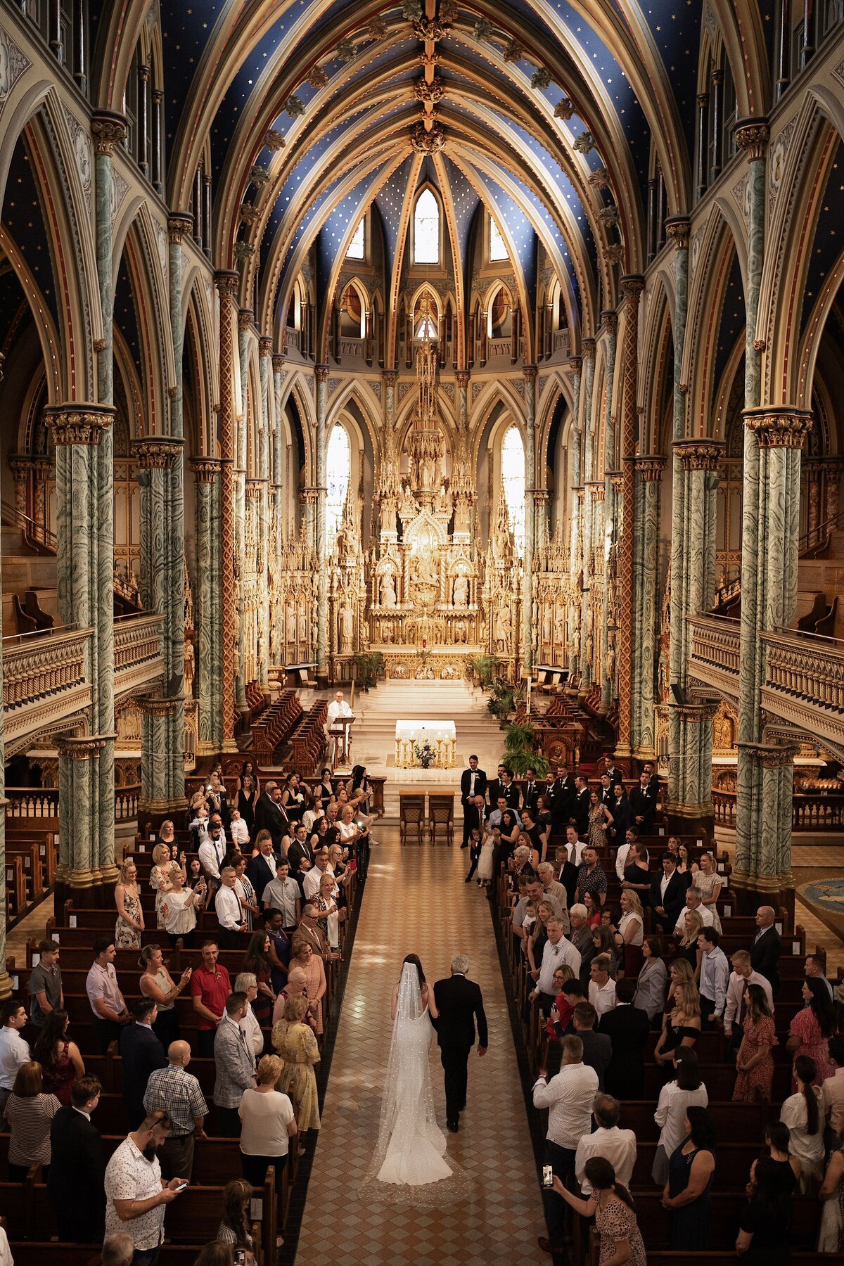 processional in the luxurious basilica church