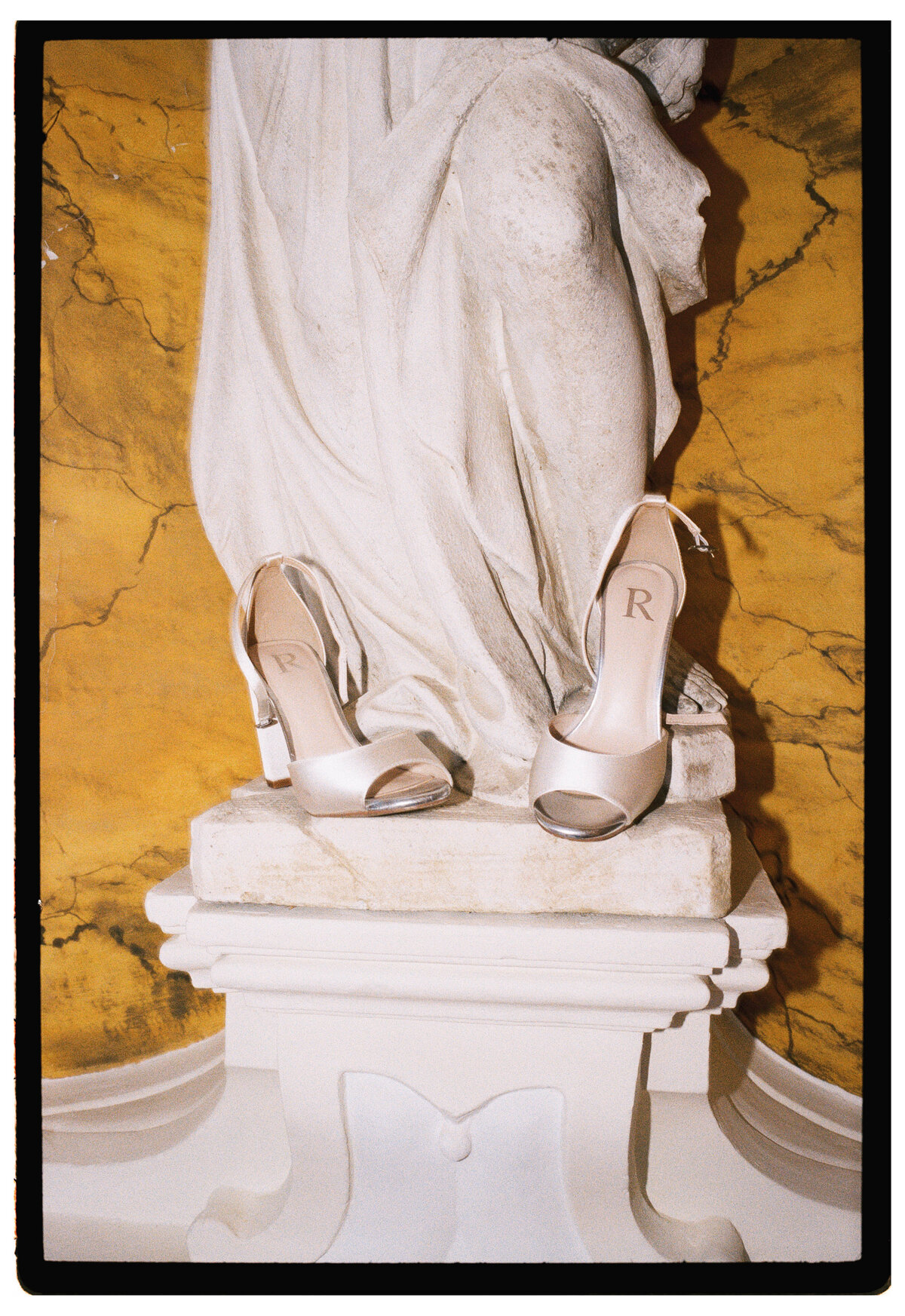 Wedding shoes on 35mm in Tuscany