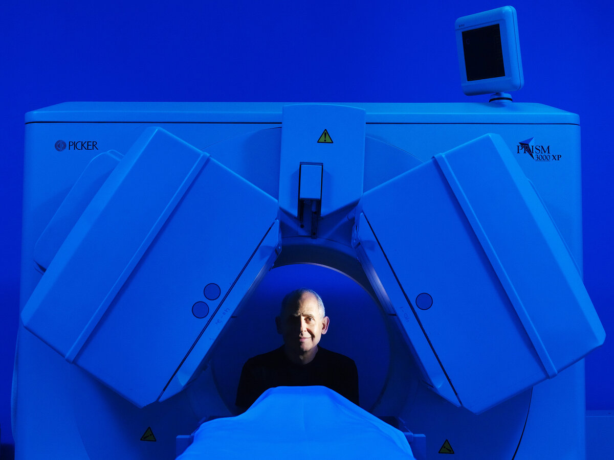 A man in a MRI machine