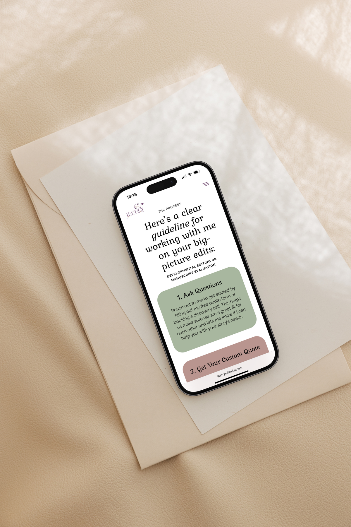 JB Website in Mobile Mock