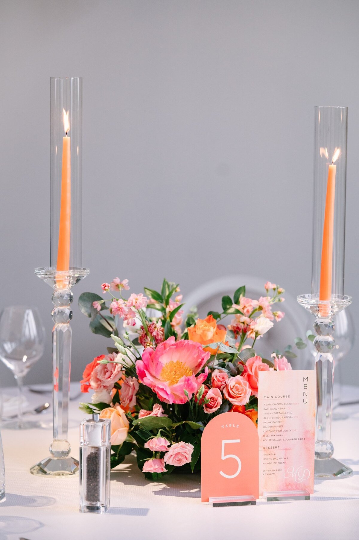 Peach Menu+Table Number M+D G Designers 2