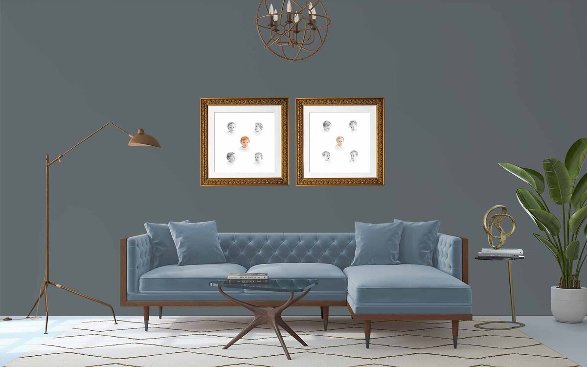 Five Heirloom Portraits in One Pair