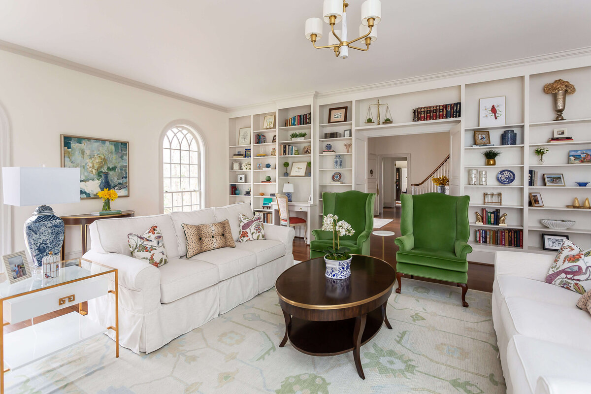sweet southern home post project green velvet armchairs in living room
