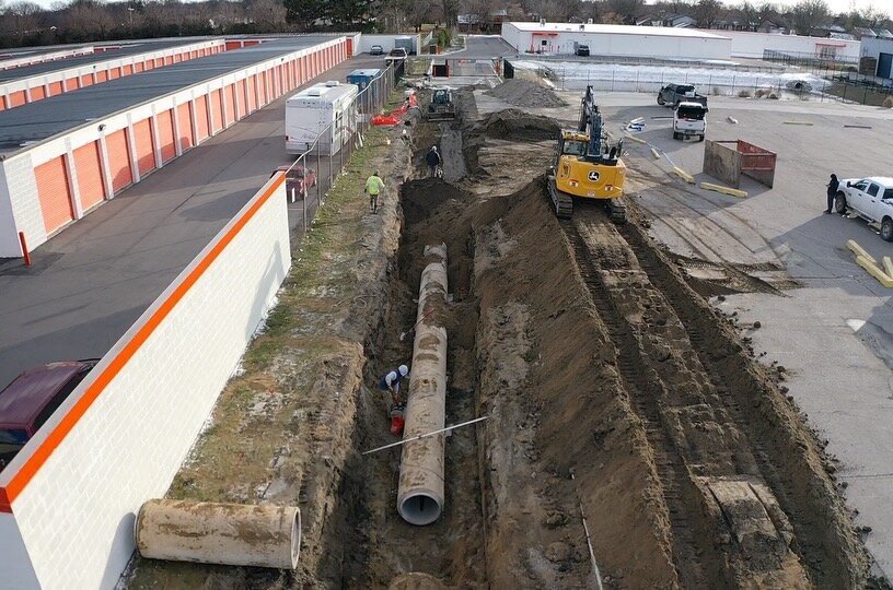 pipe-lay-stormwater-utility-repair-farmer-development-fowlerville-michigan