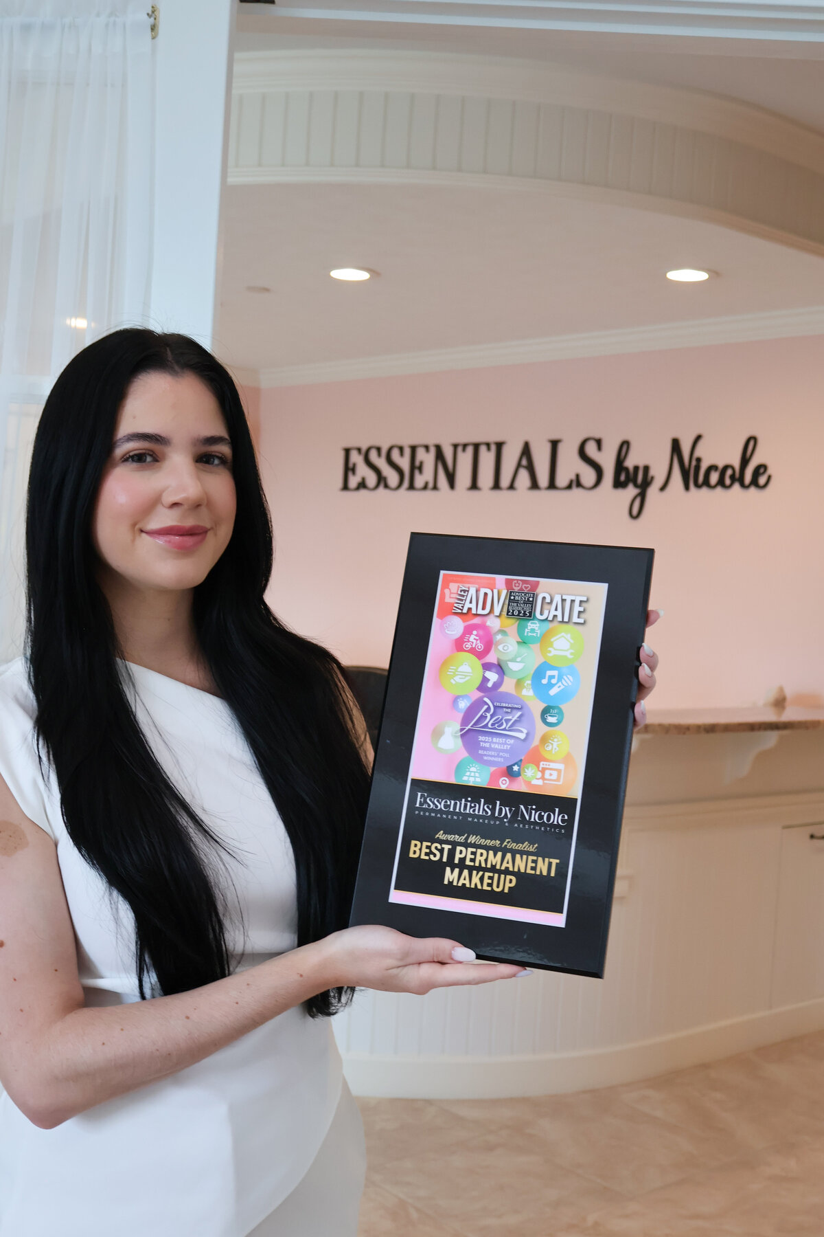 Best of the Valley 2025 awarded Essentials by Nicole a plaque for being a PMU finalist.