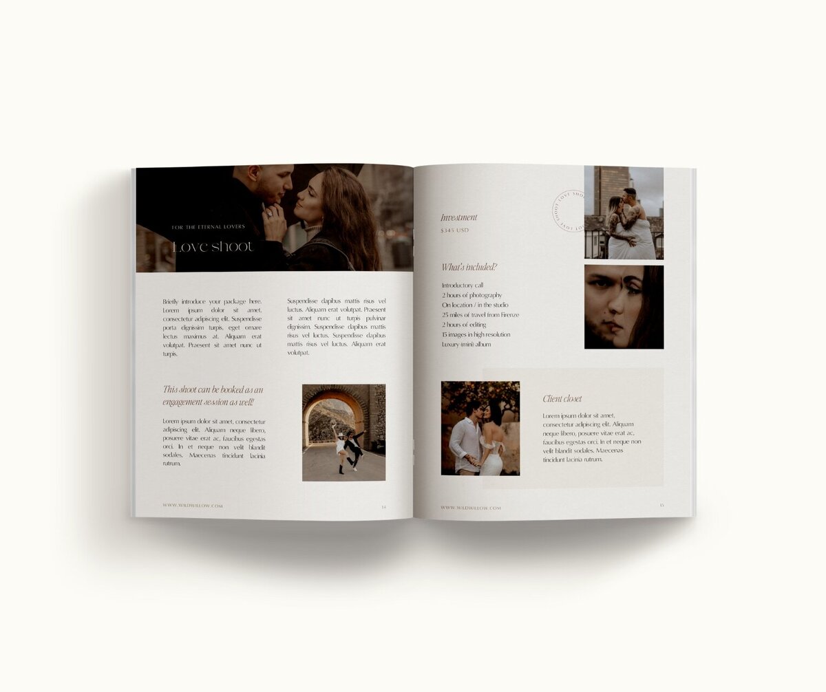 Classy Showit template for photographers Wild Willow 9