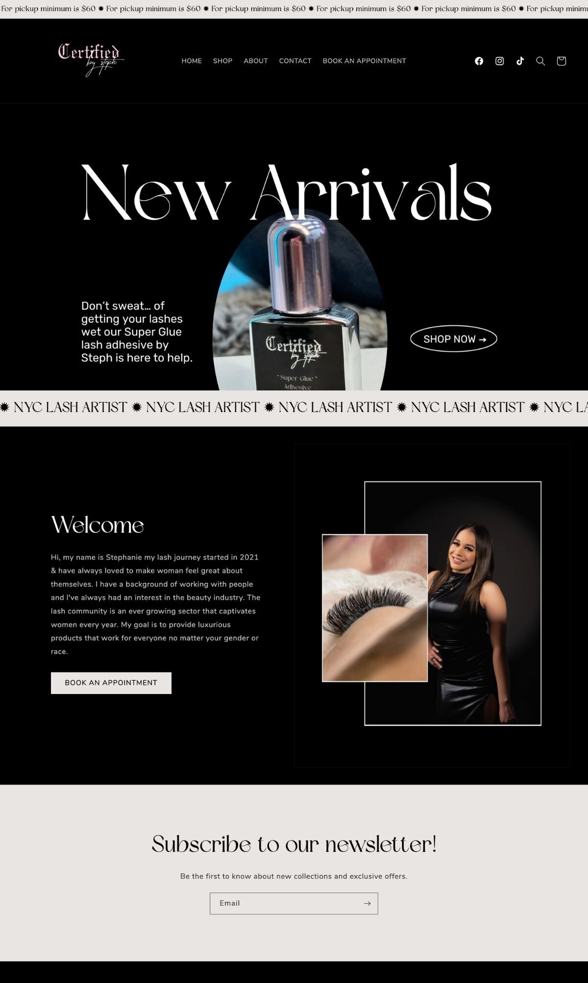 lash artist website design full websites