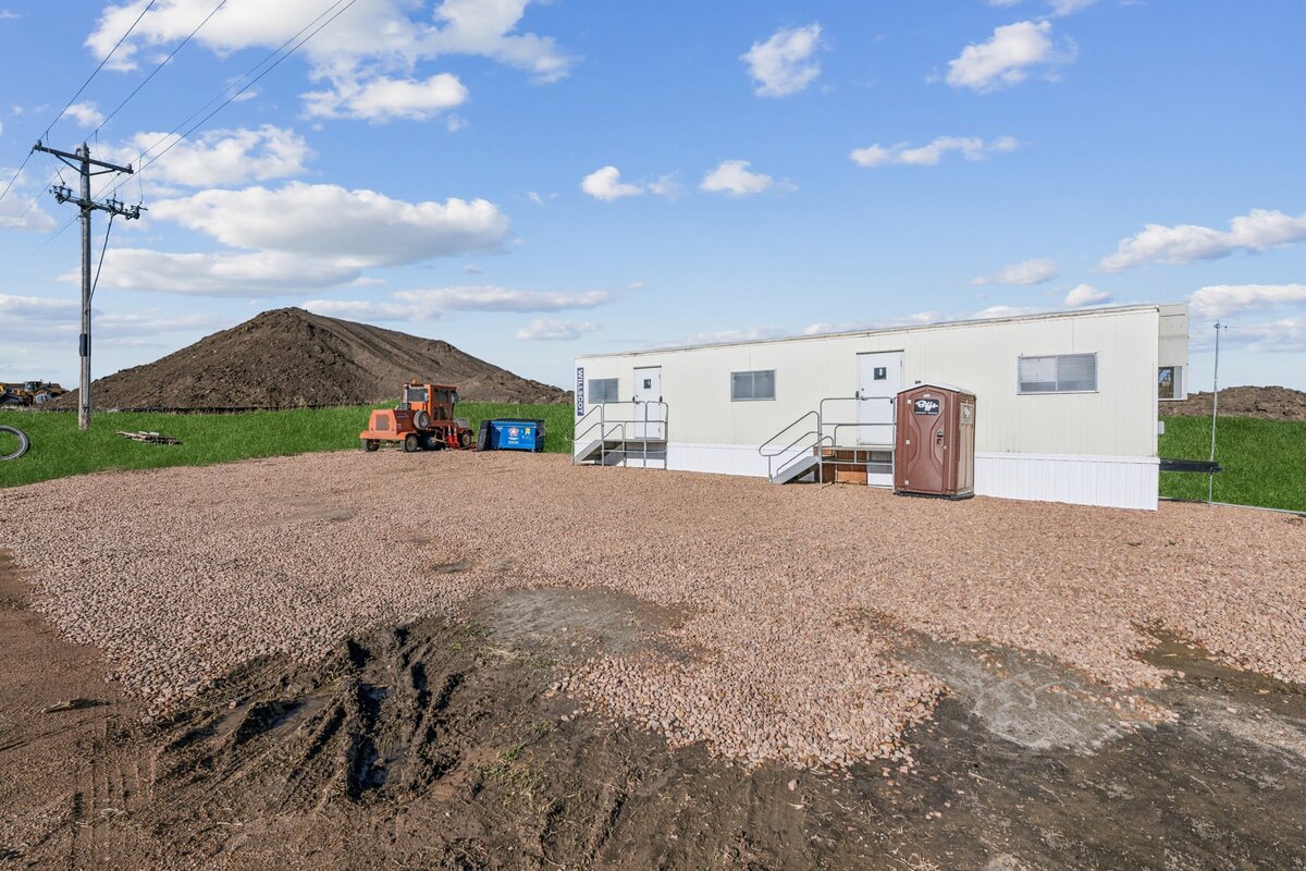 Temporary trailer at a Belle Plaine, MN construction site