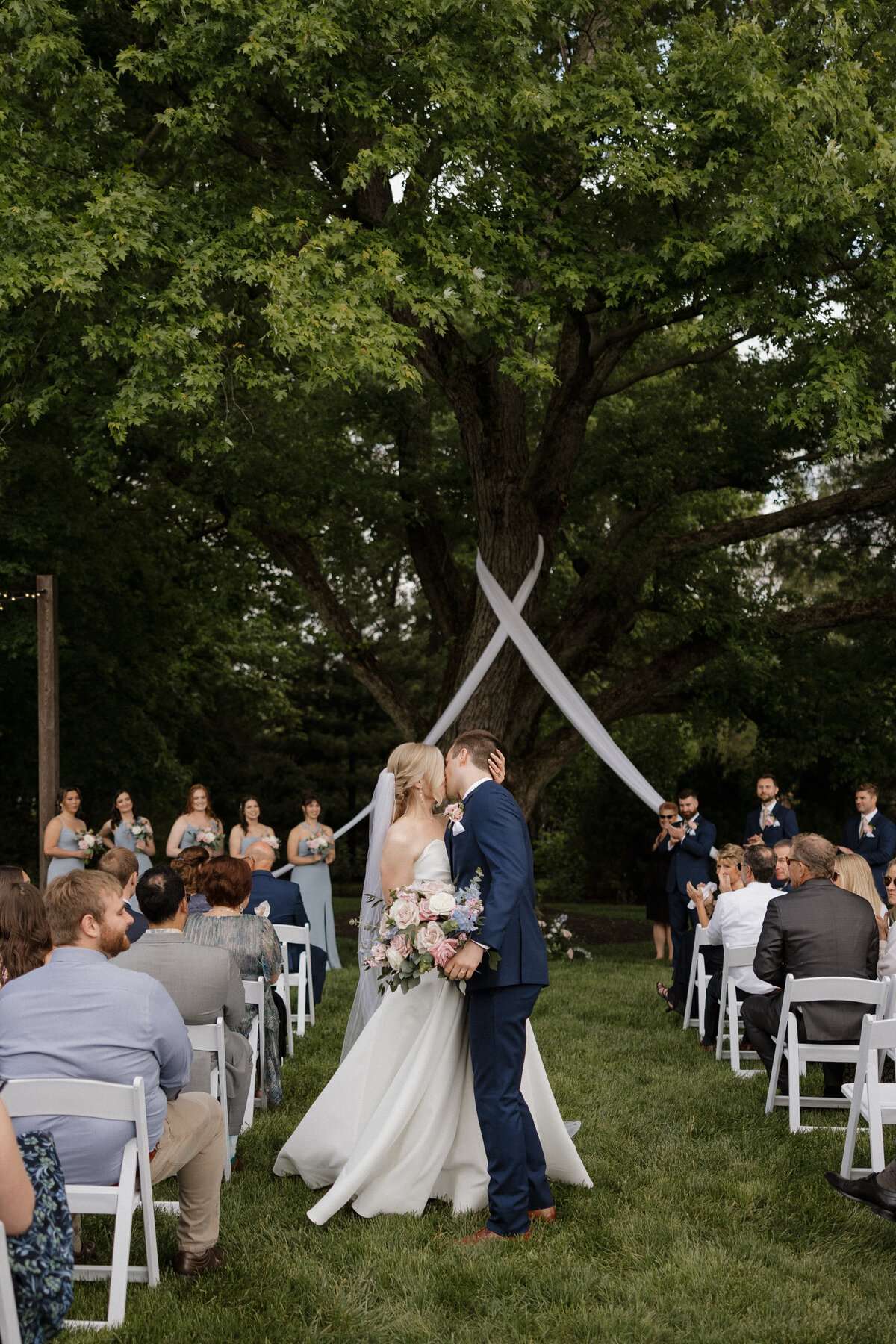 Candid Indianapolis outdoor wedding ceremony photography
