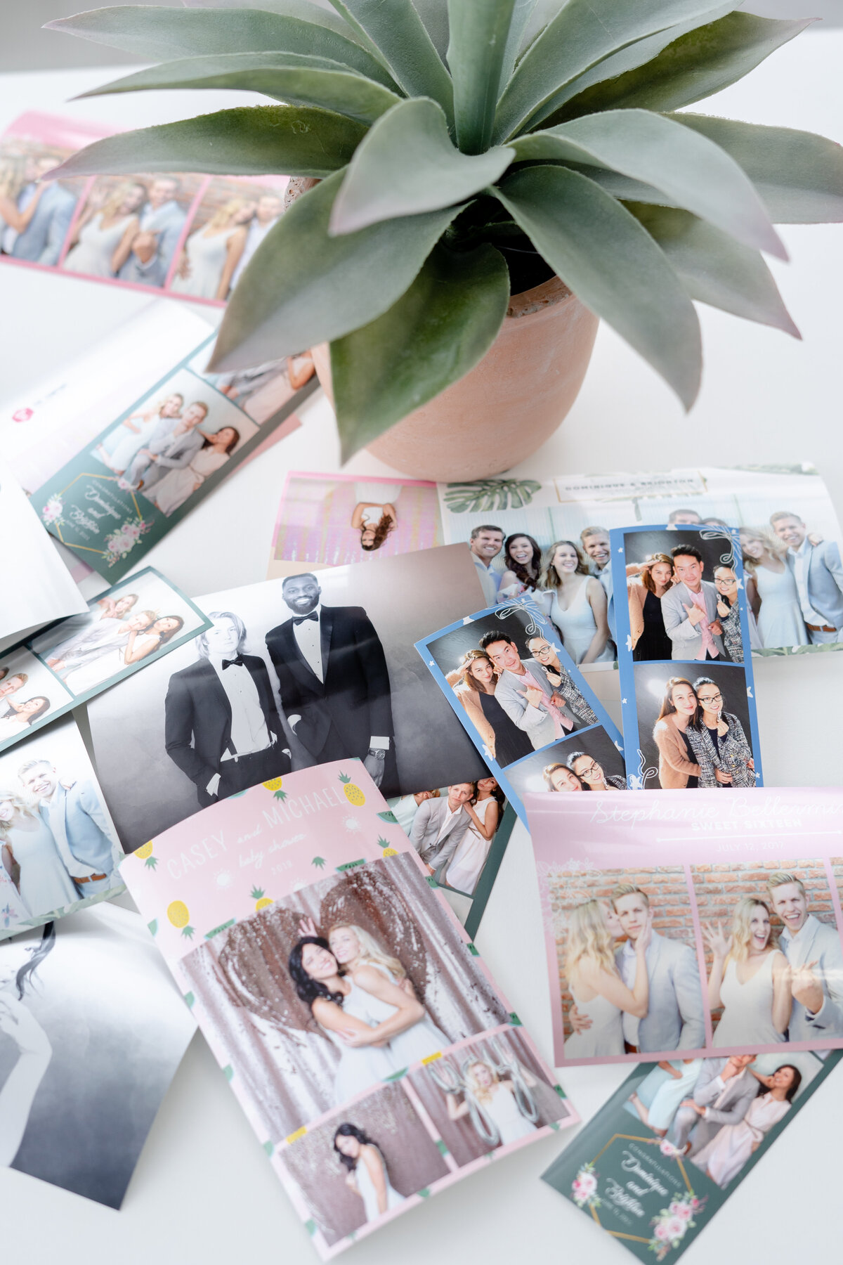 Photo strip prints of happy clients at events
