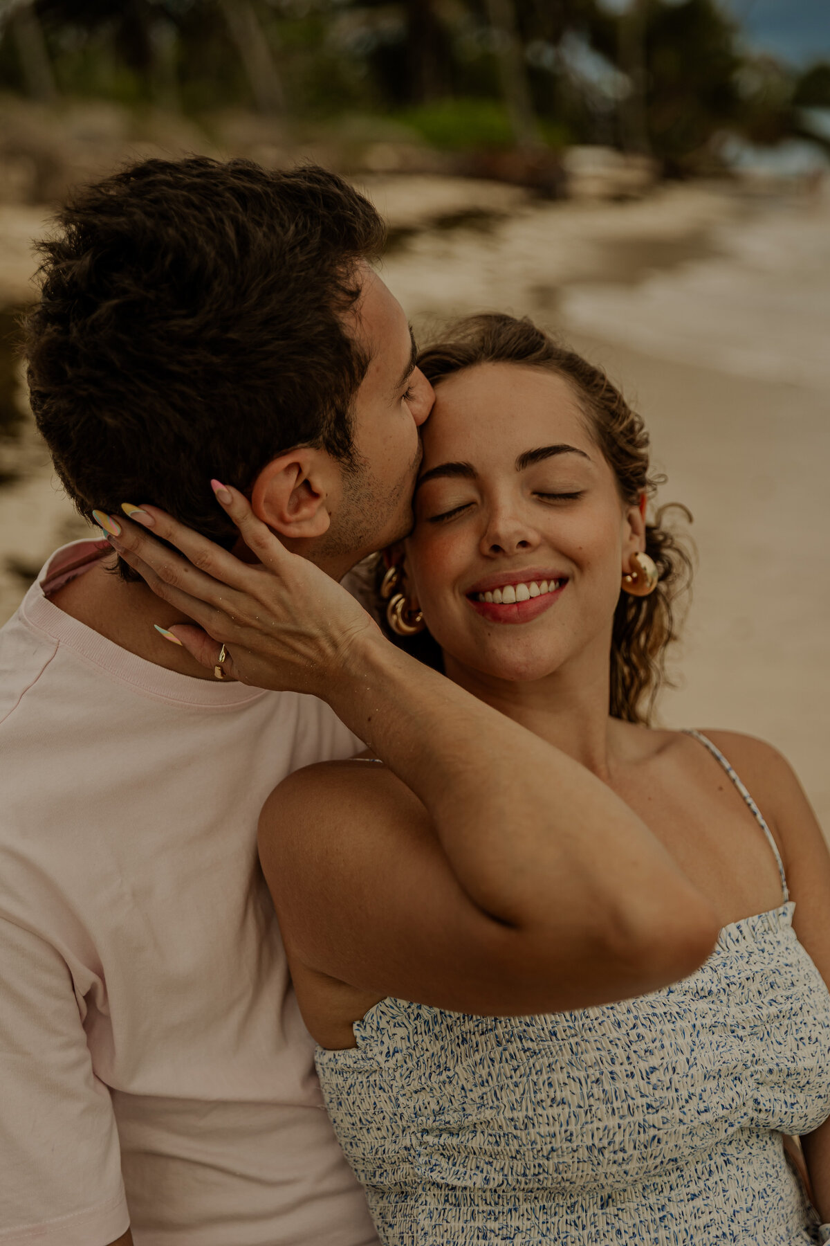 Beach Engagement Photos in the sand | Dominican Republic Resort | Destination Wedding Photographer 