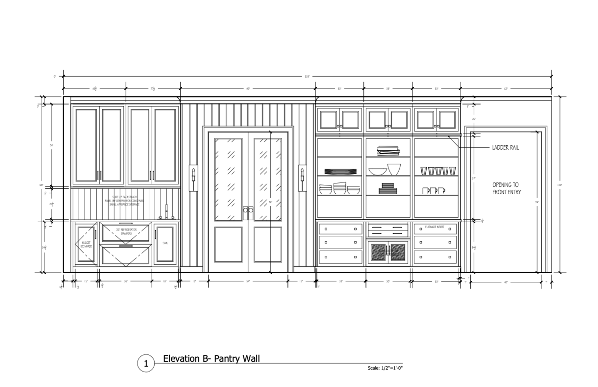 Kitchen Elevation B-Pantry Wall