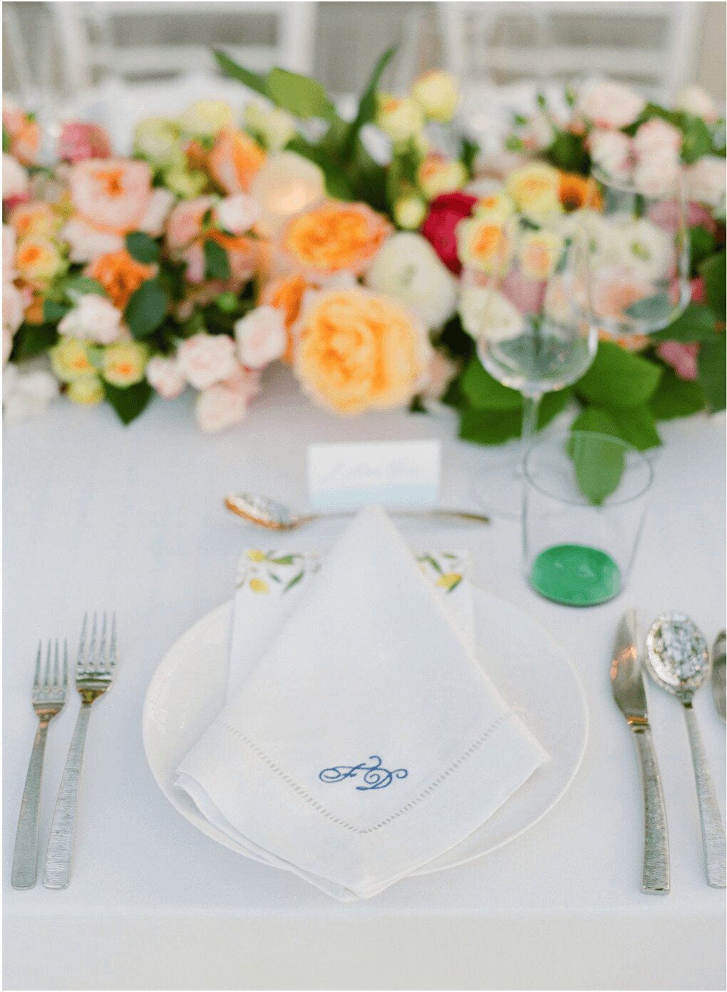 Maldives Embroidered Wedding Napkin