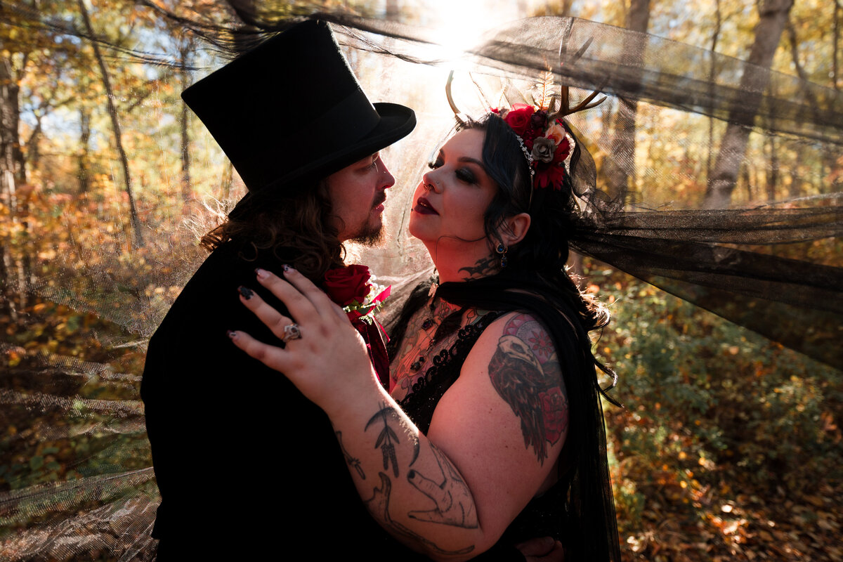 bride and groom celebrate their wiccan wedding