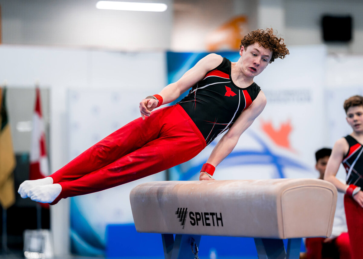 Photo by Luke O'Geil taken at the 2023 inaugural Grizzly Classic men's artistic gymnastics competitionA9_00416