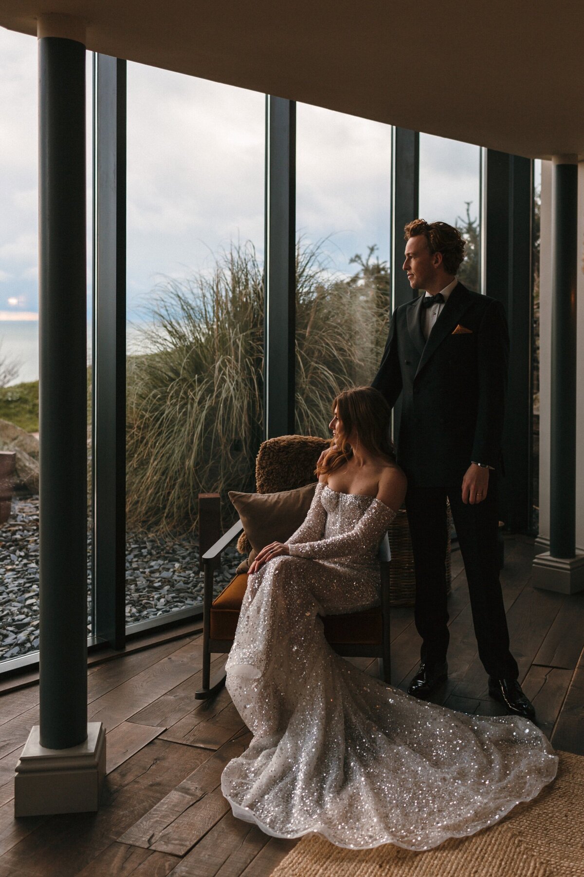 Winter Wedding portraits at Gara Rock hotel