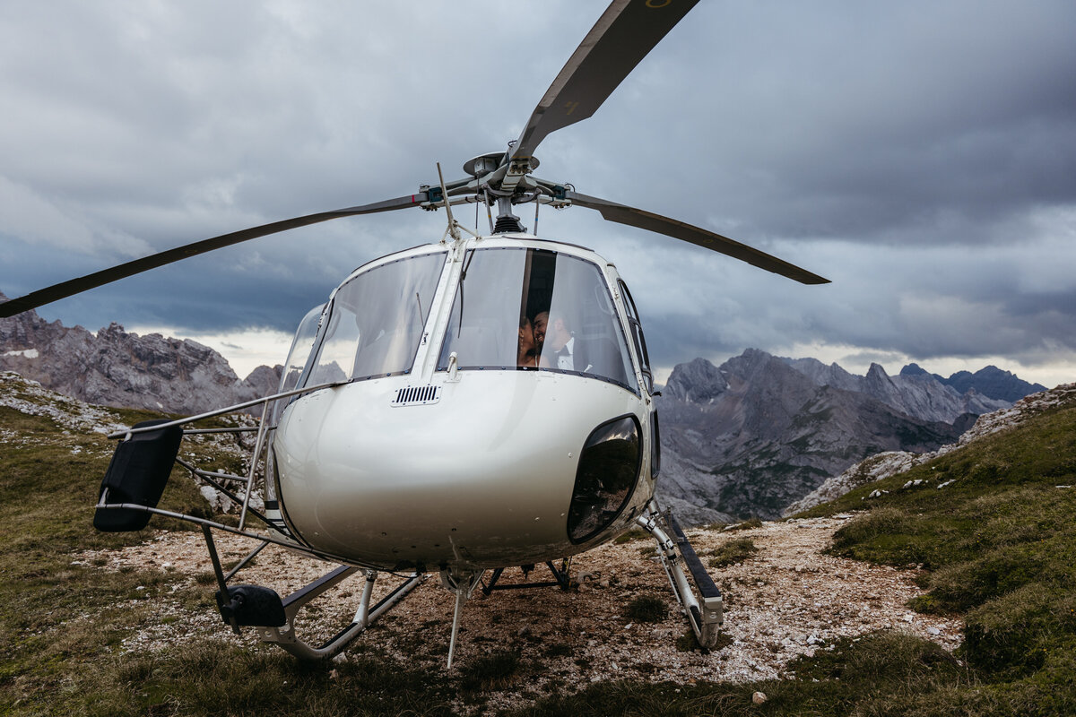 Marmarole helicopter Elopement Dolomites -12