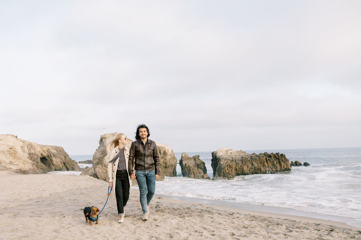 Malibu Dog Beach Couples Photographer