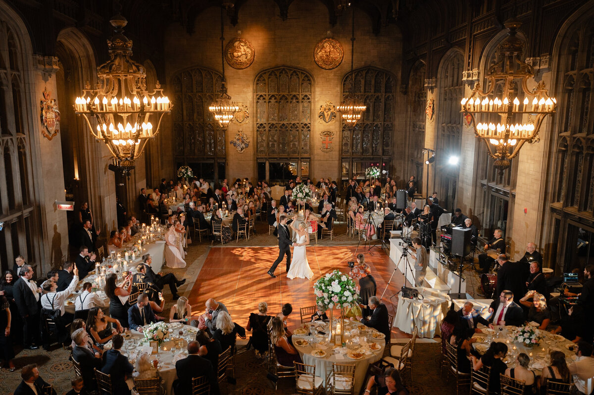 Over head photograph of dance floor at The university Club of Chicago
