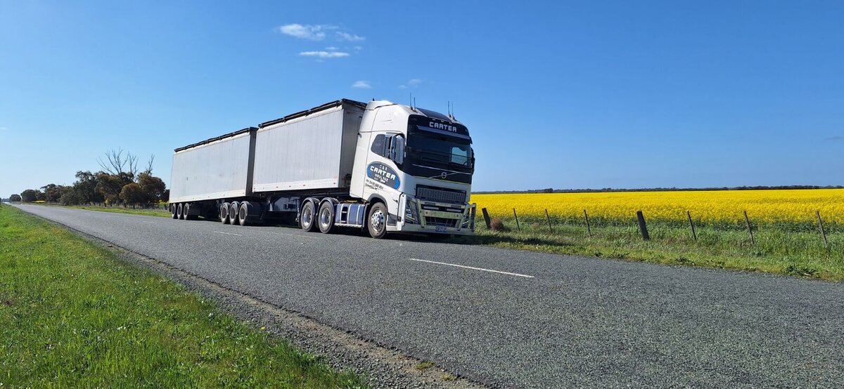 C & K Carter Haulage Truck pulled over on side of road during transport