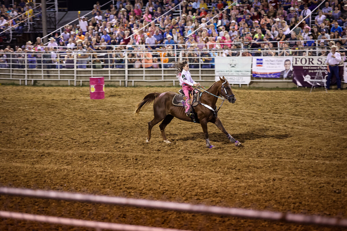 Relay for Life girl barrel racing