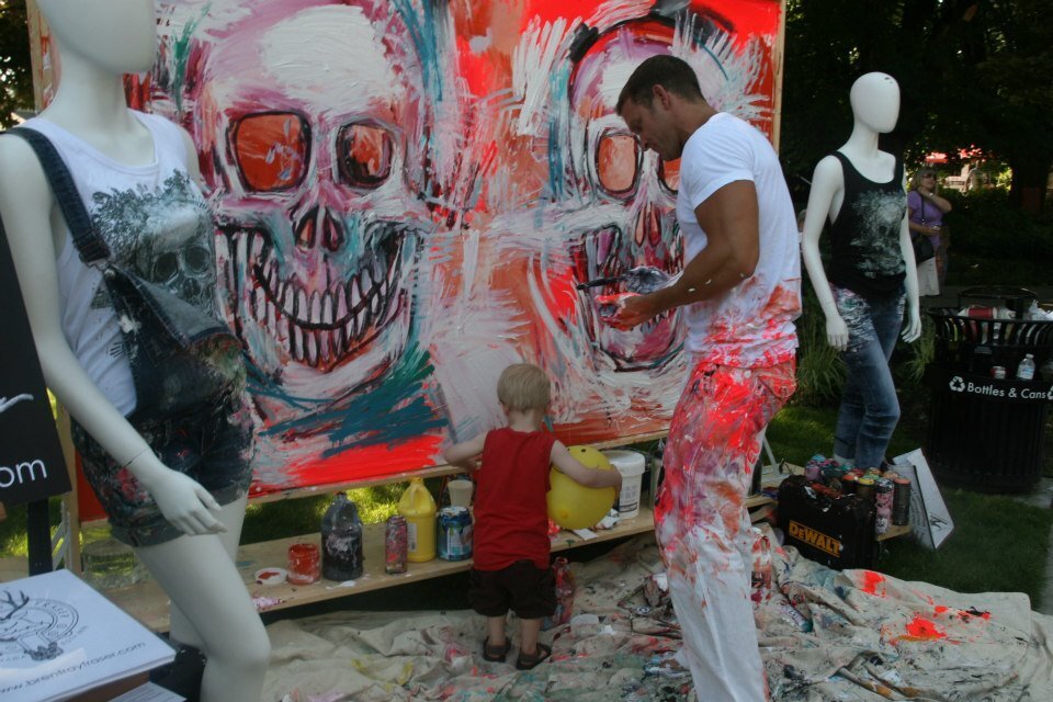 Brent Ray Fraser Cranberry Festival Live Skull Painting 2012_09