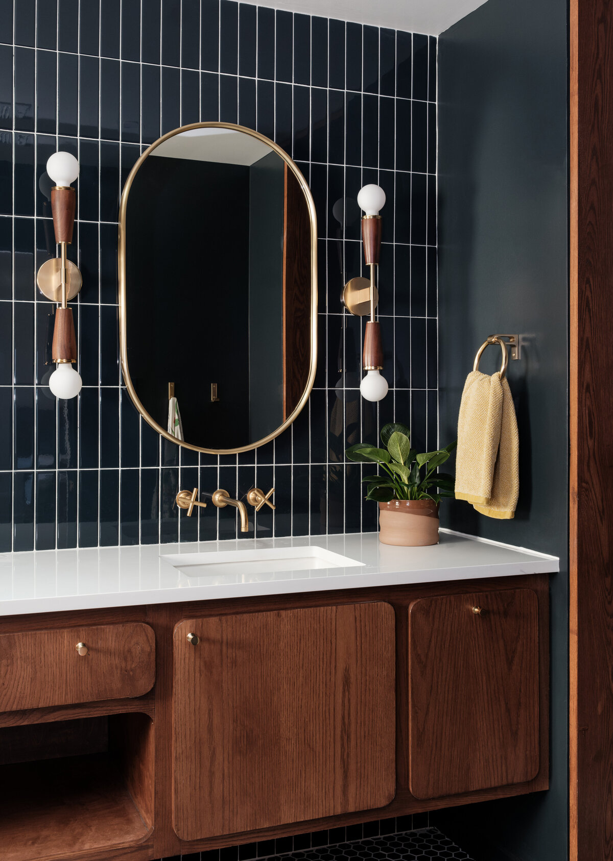 midcentury modern bathroom houston design