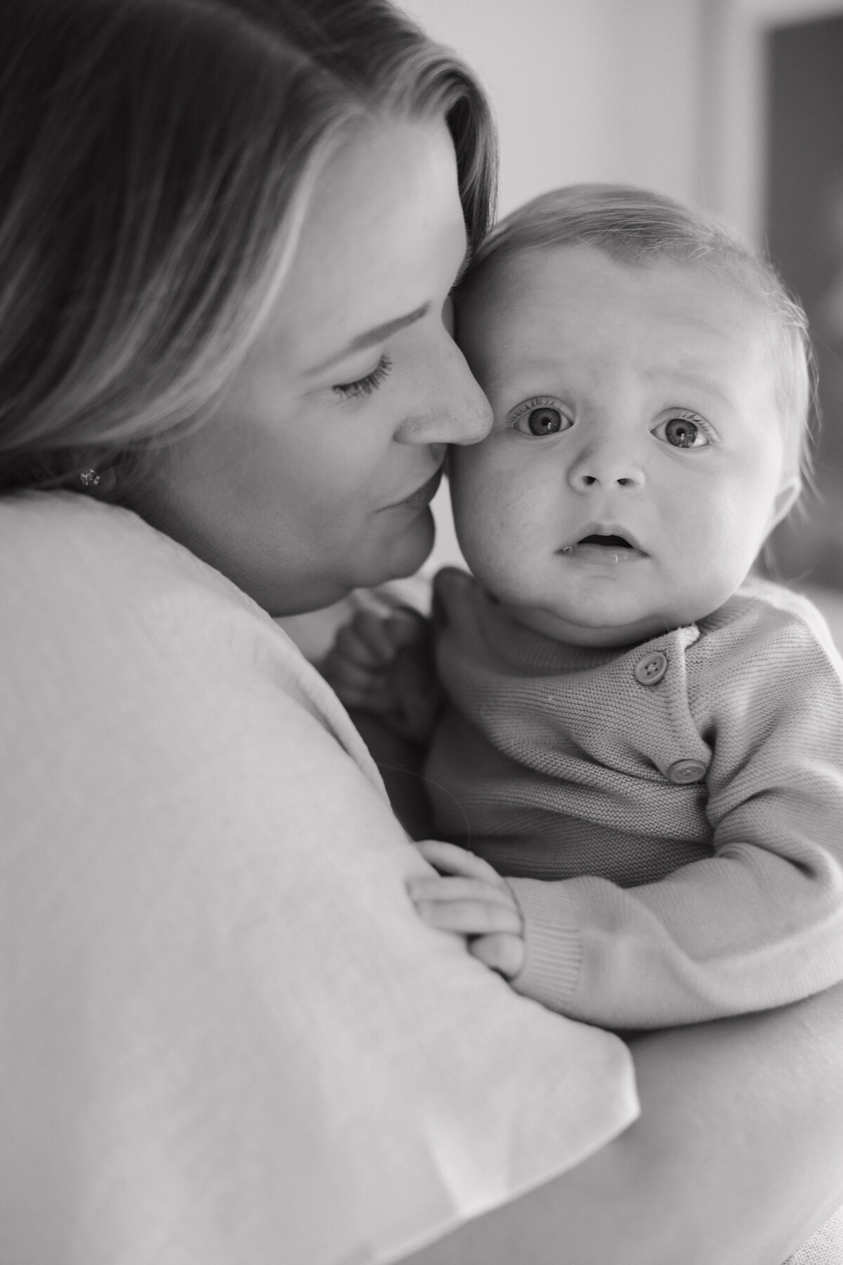 Black and white Indianapolis newborn photography portrait