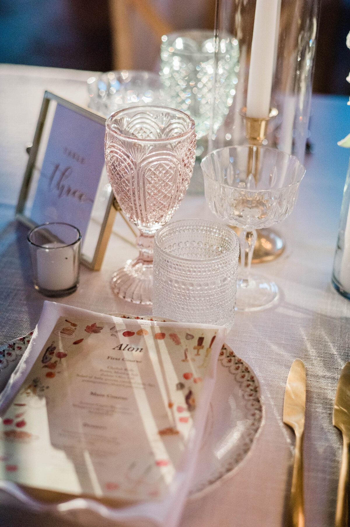 Close up of a table setting