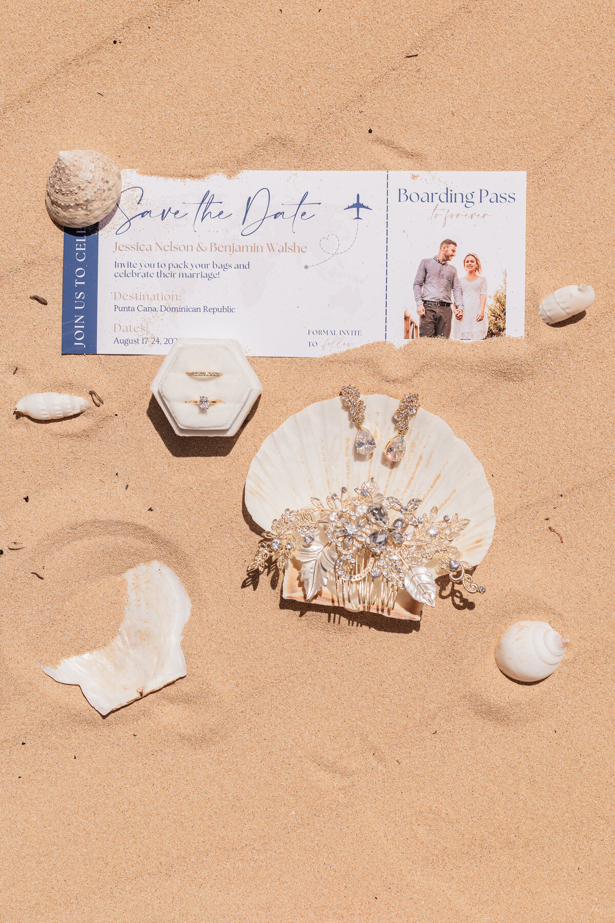 Beach wedding stationary and details