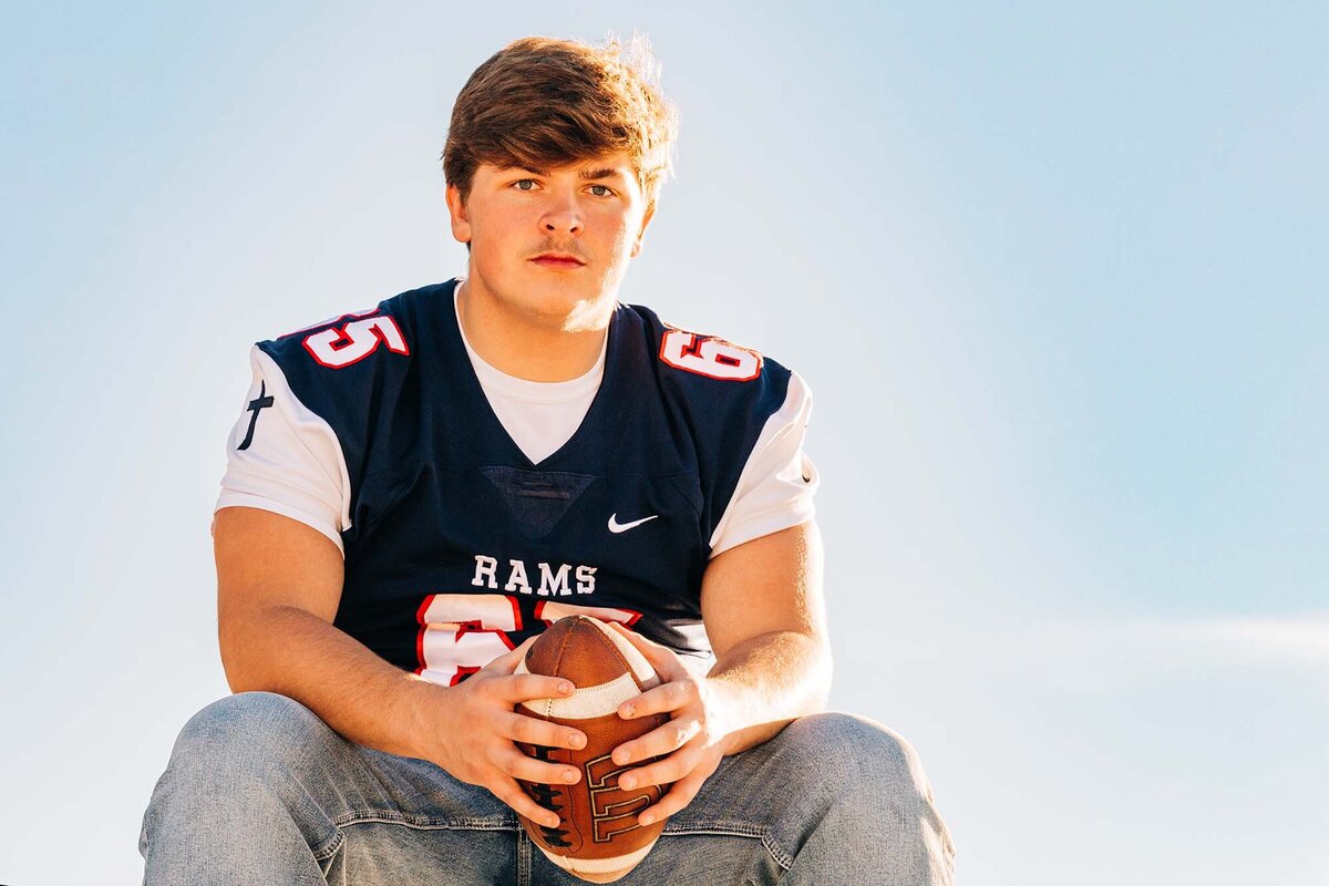 Loyola Sacred Heart high school senior photo football player, Missoula