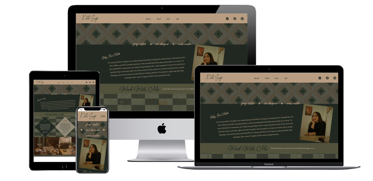Katie Sage Responsive Website on Multiple Devices