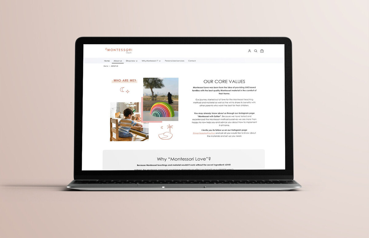 maquette de page site web enfance