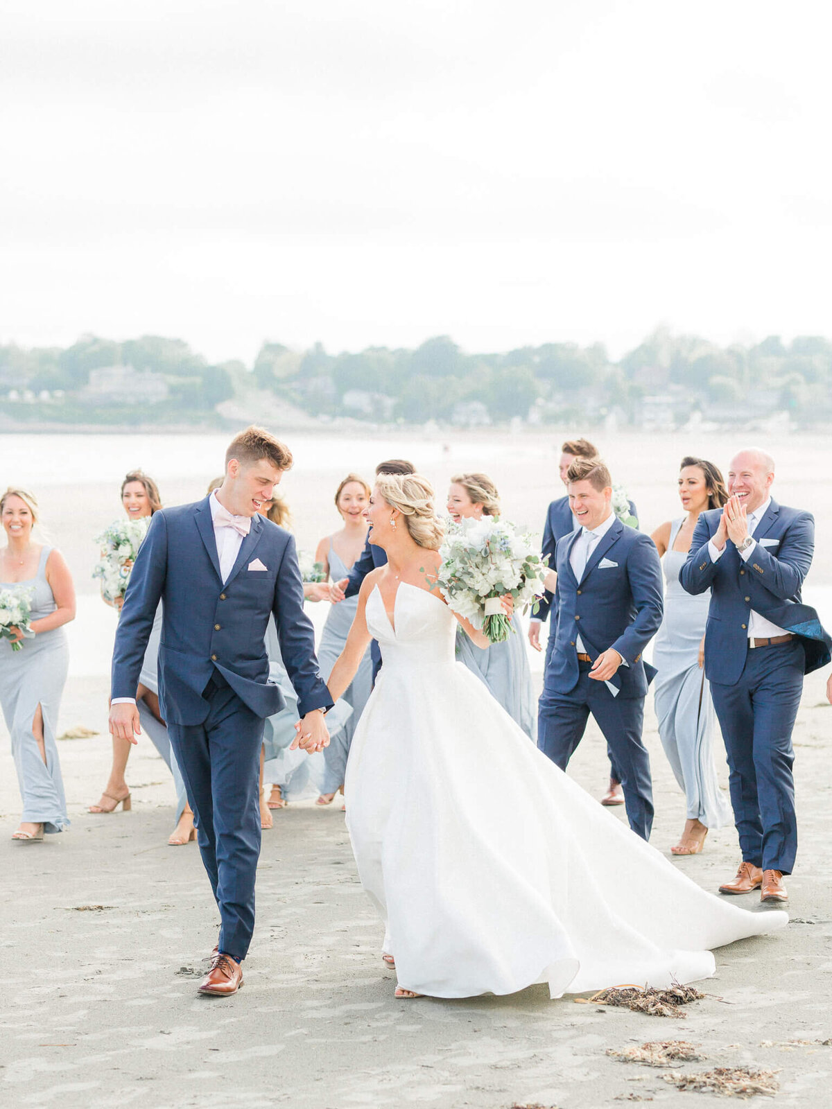 Newport beach house wedding bridal party on easton's beach in newport RI (2)