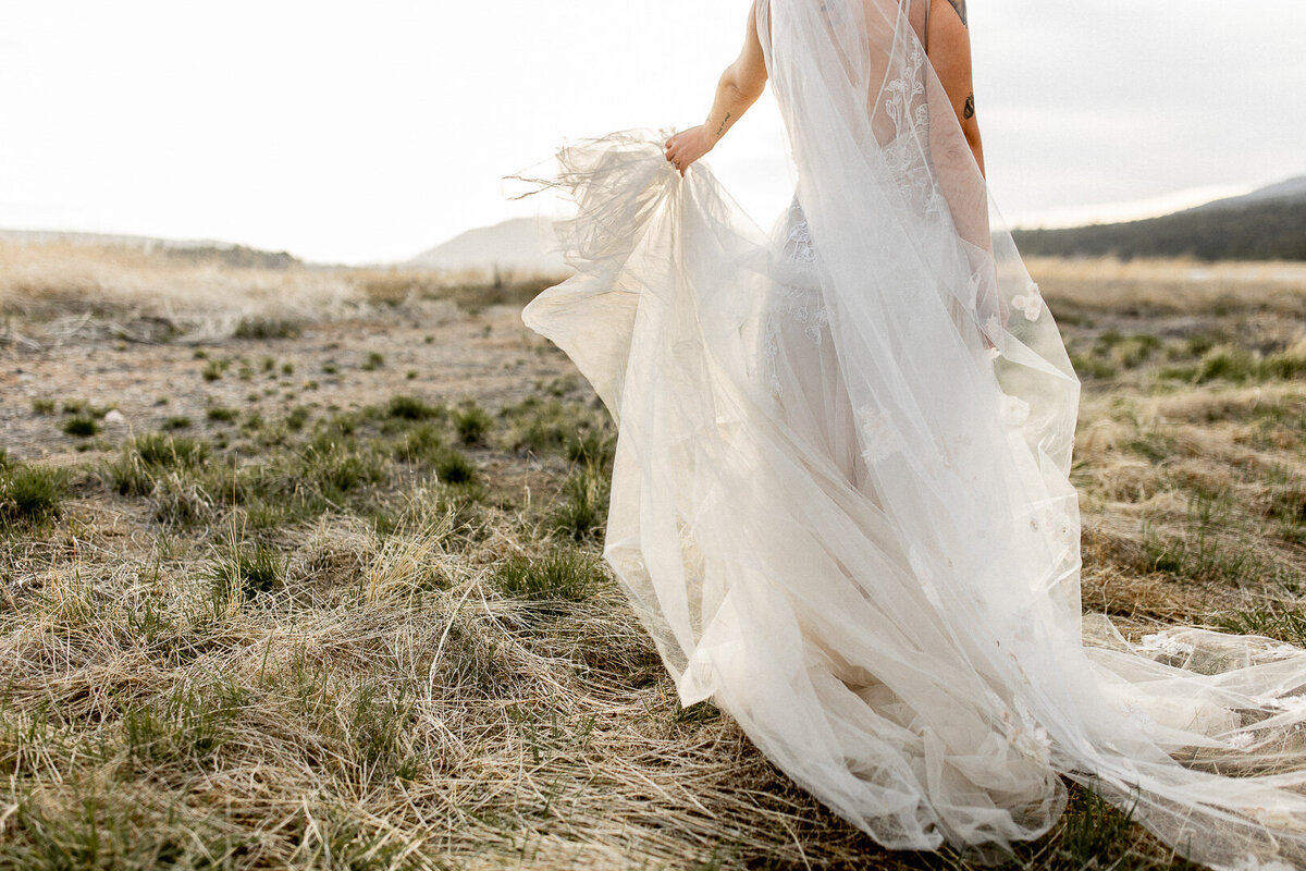 Bridal gown during a California eloepemt