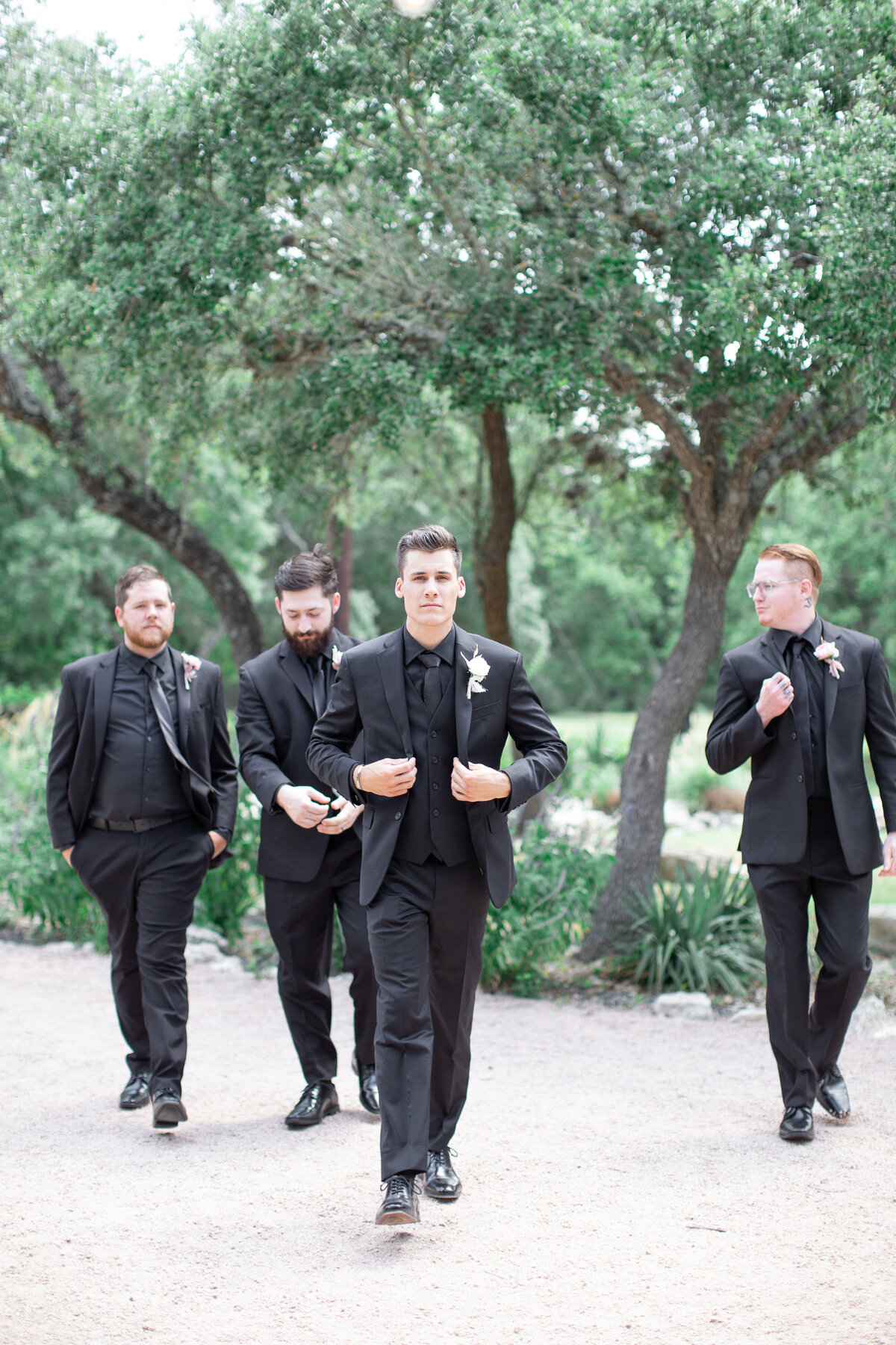 black groomsmen suits at The Addison Grove