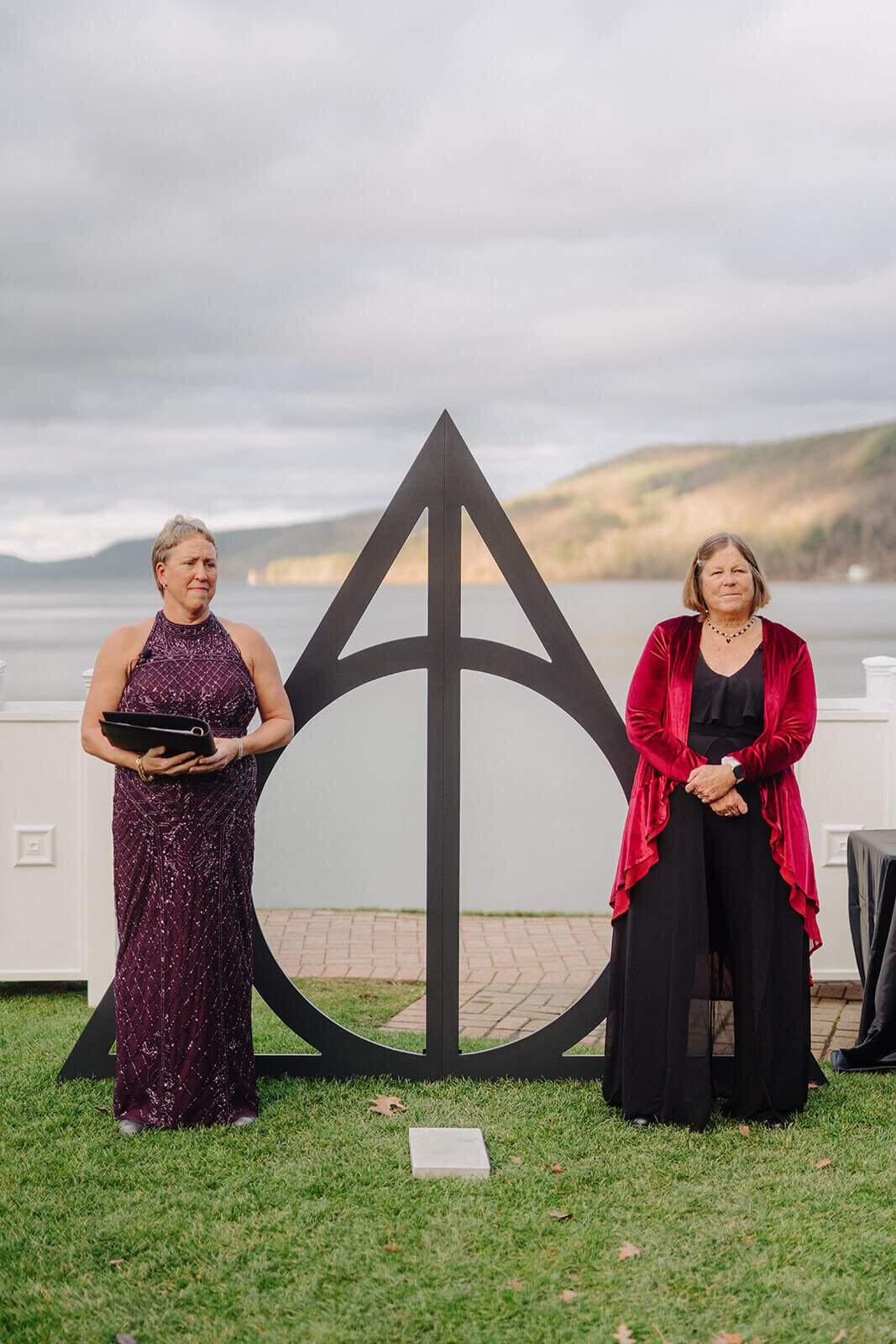 Wedding ceremony overlooking Otsego Lake