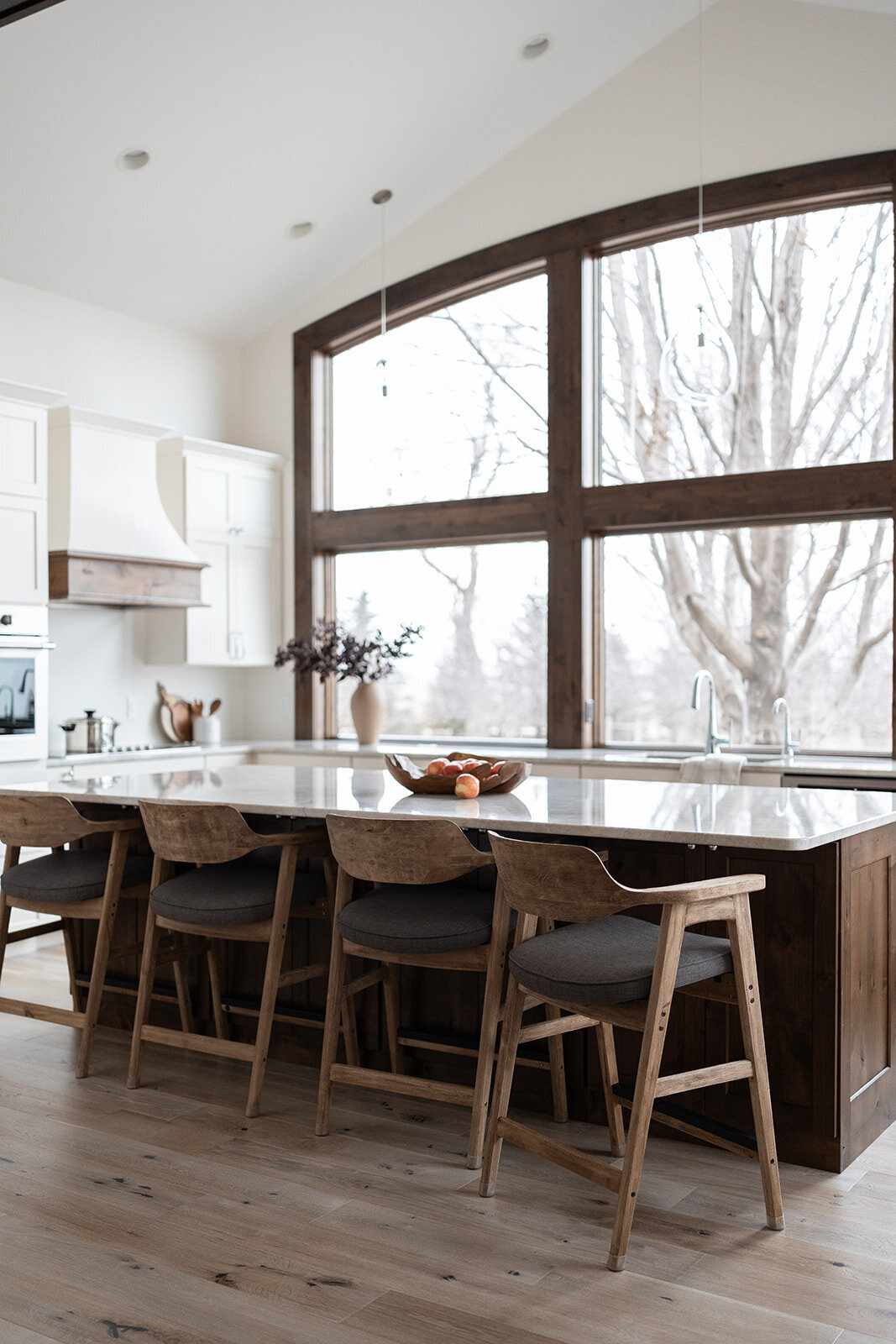 michele rosenboom design clean country renovation kitchen island with barstools