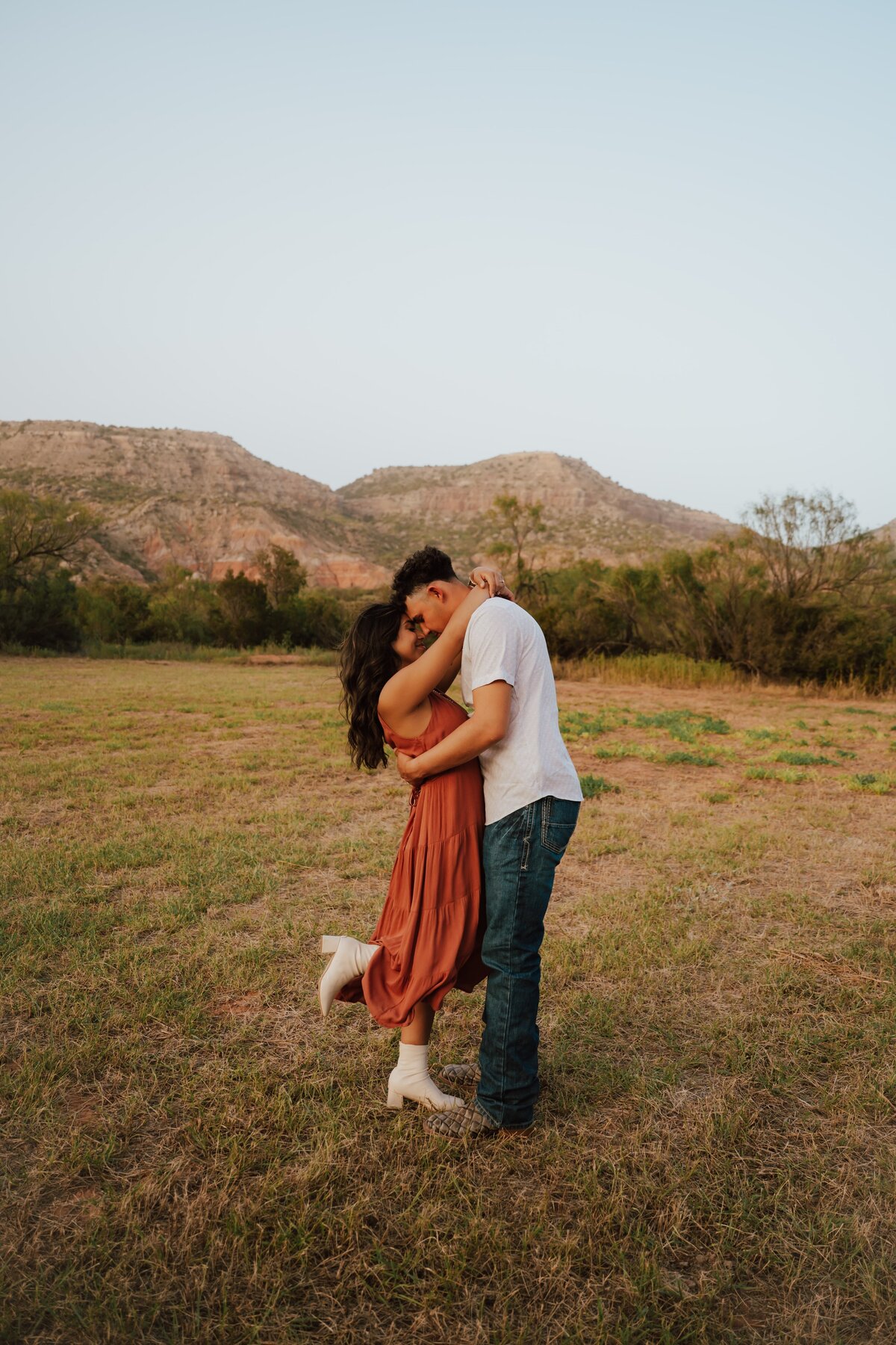 fun and romantic engagement session in palo duro canyon Texas panhandle
