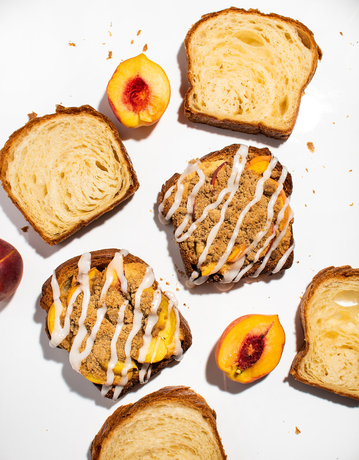 peach french toast vegan photography