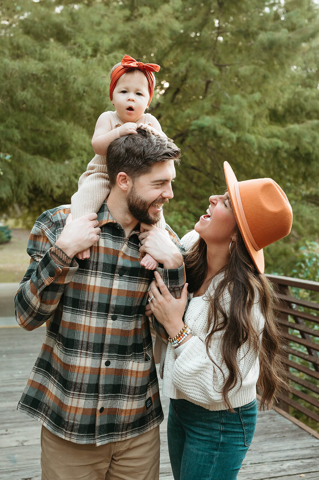 family-3-on-bridge-charlotte-nc-fall-sunset-park