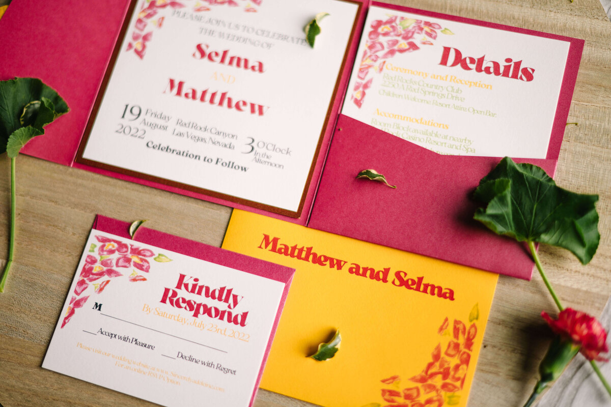 magenta-yellow-square-wedding-invitation