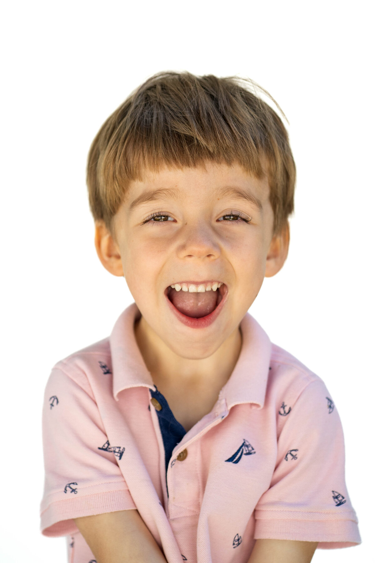 Smiling boy in modern preschool photo