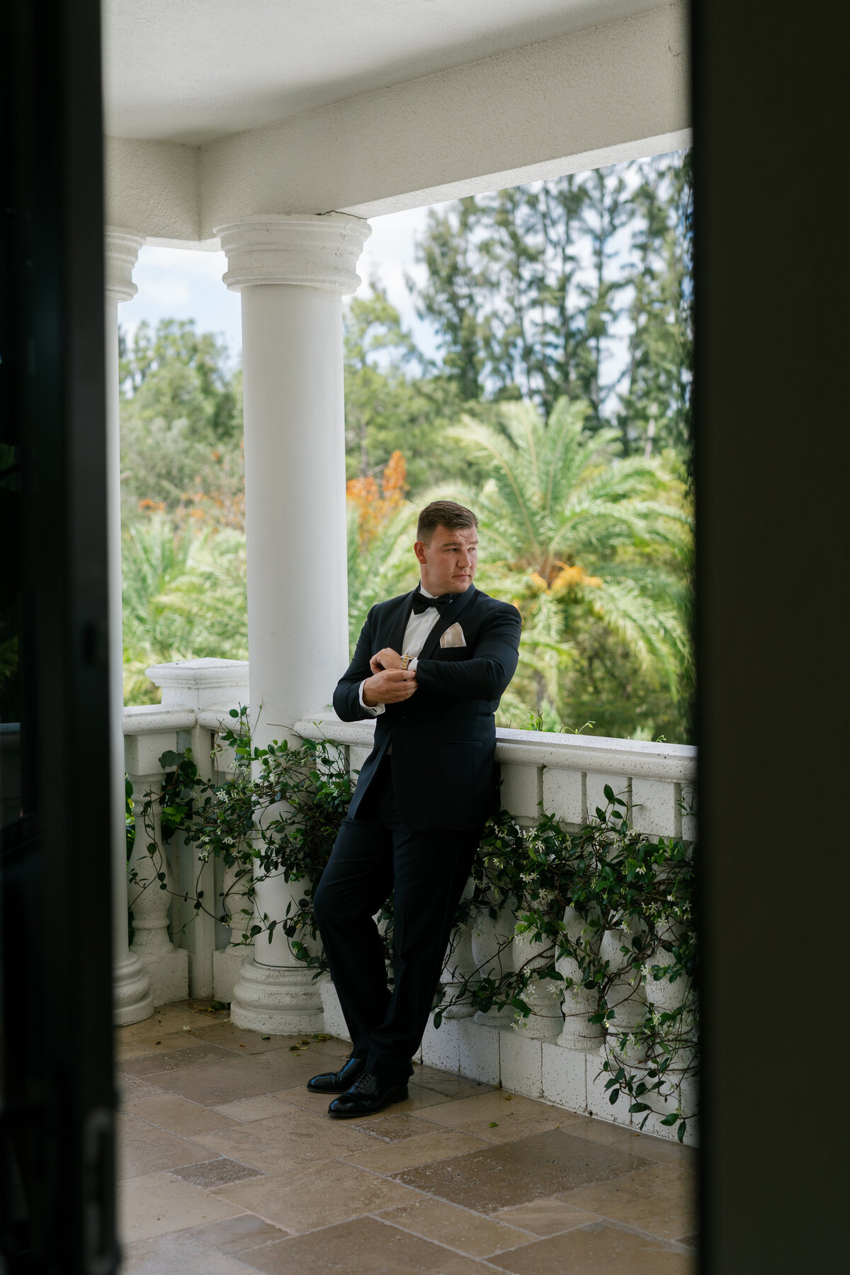 Groom portraits at La Casa Toscana wedding venue