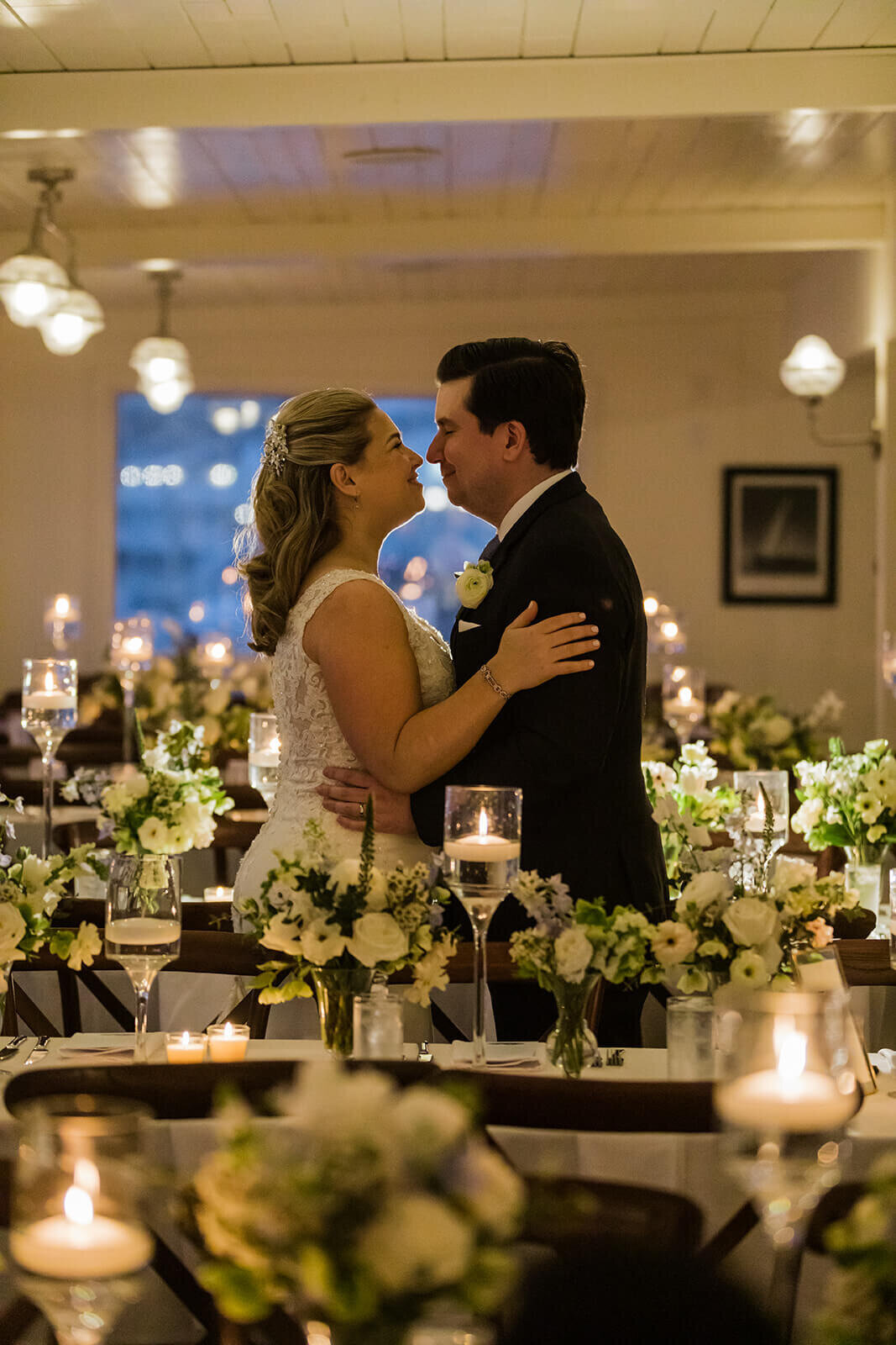 Bride and groom at wedding reception at Long Island New York