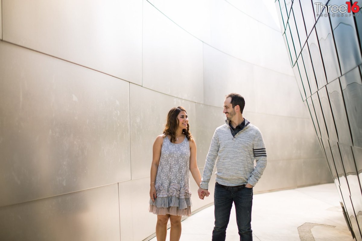 Walt Disney Concert Hall Engagement Photos Los Angeles County Weddings Professional Photography Urban Unique